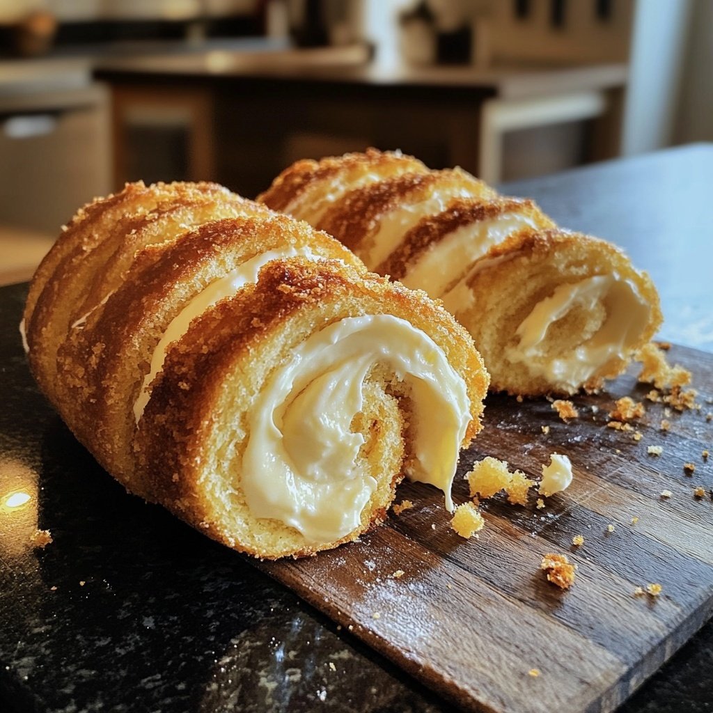 Gefüllte Hefeteigrollen mit Vanillecreme