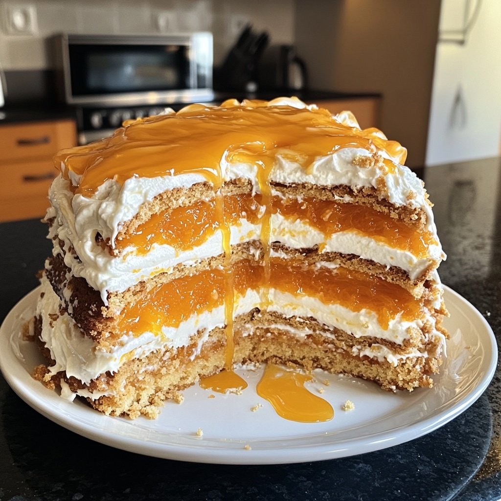 Torte mit Orangenkonfitüre und Mascarpone