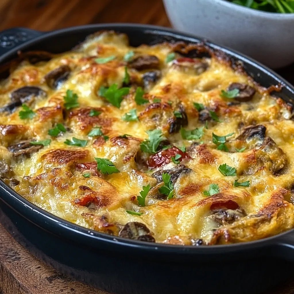 Schnitzel-Gratin mit Curry und Champignons