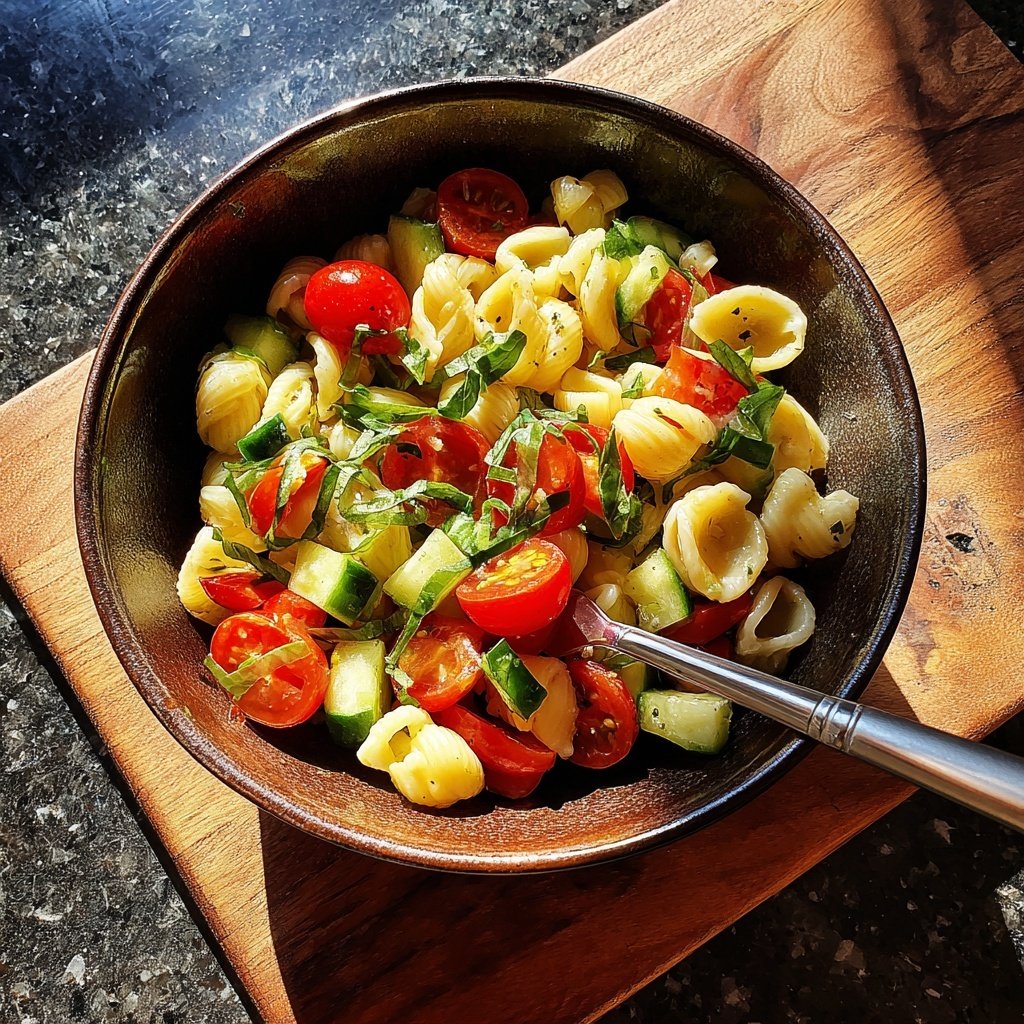 Mediterraner Nudelsalat Mit Oliven Öl