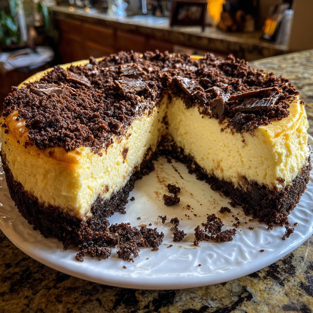 Käsekuchen mit Schokoladenboden